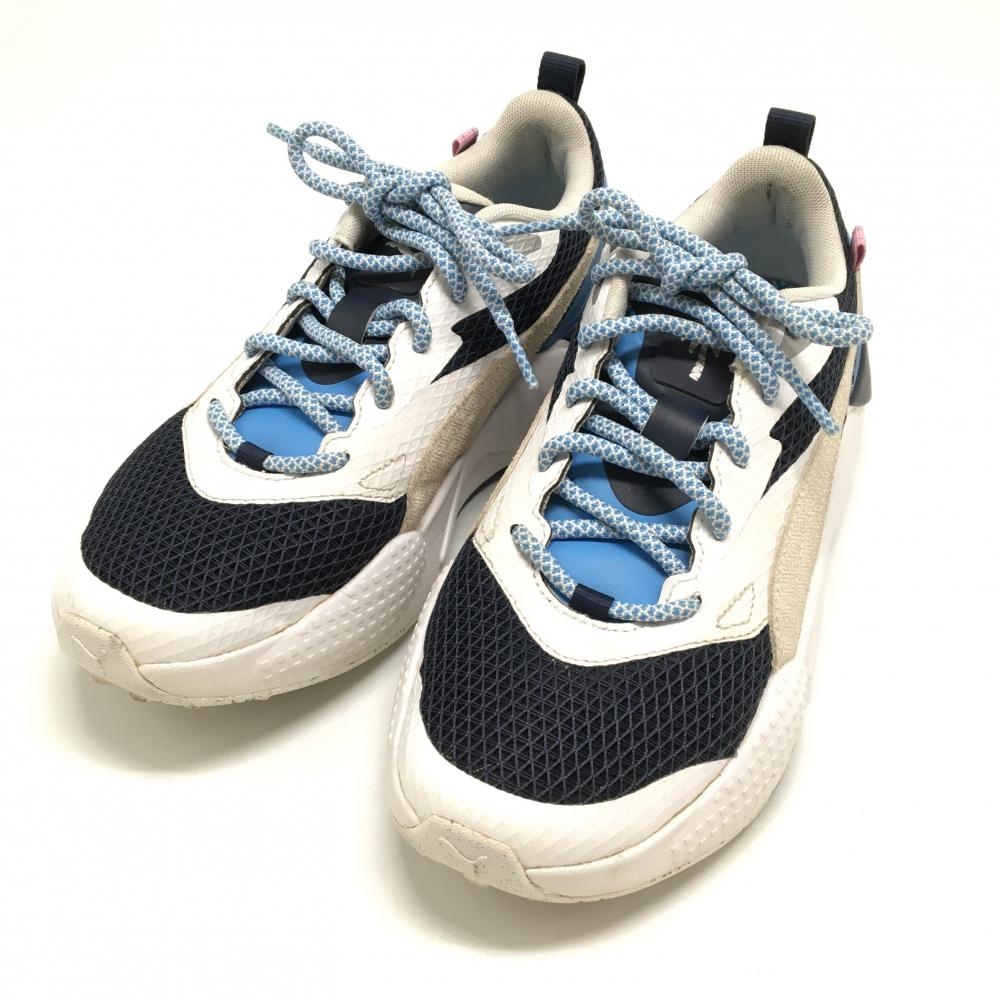 【超美品】プーマ×PTC ゴルフシューズ ネイビー×白 309780-01 GS-X Efekt スパイクレス Palm Tree Crew メンズ 25.5 ゴルフウェア PUMA