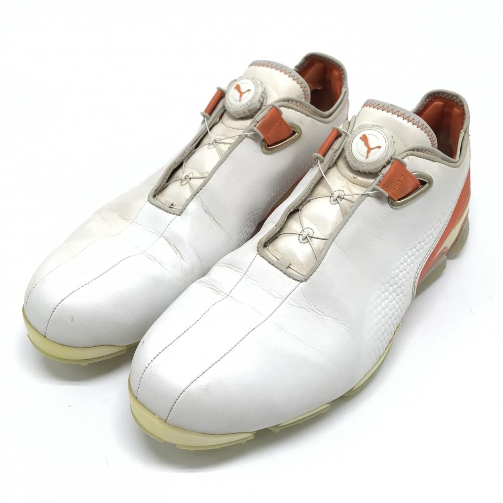 プーマ ゴルフシューズ 白×オレンジ TT IGNITE Premiium DISC 189626 ダイヤル式 メンズ 29.0 ゴルフウェア PUMA