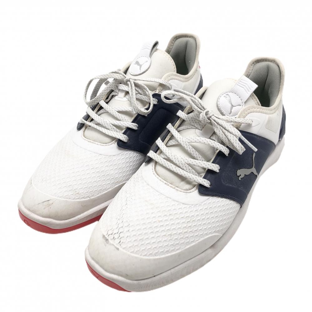 プーマ ゴルフシューズ 白×ネイビー 376077-04 イグナイト エレベート スパイクレス  メンズ 29.5 ゴルフウェア PUMA