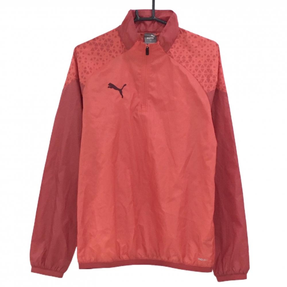 プーマ ブルゾン レッド系 ハーフジップ 胸ロゴ 薄手 メンズ M ゴルフウェア PUMA