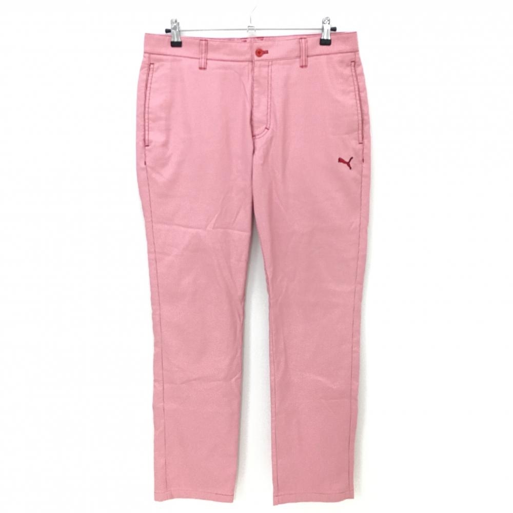 【美品】プーマ パンツ レッド×白 裏微起毛  メンズ 85 ゴルフウェア PUMA