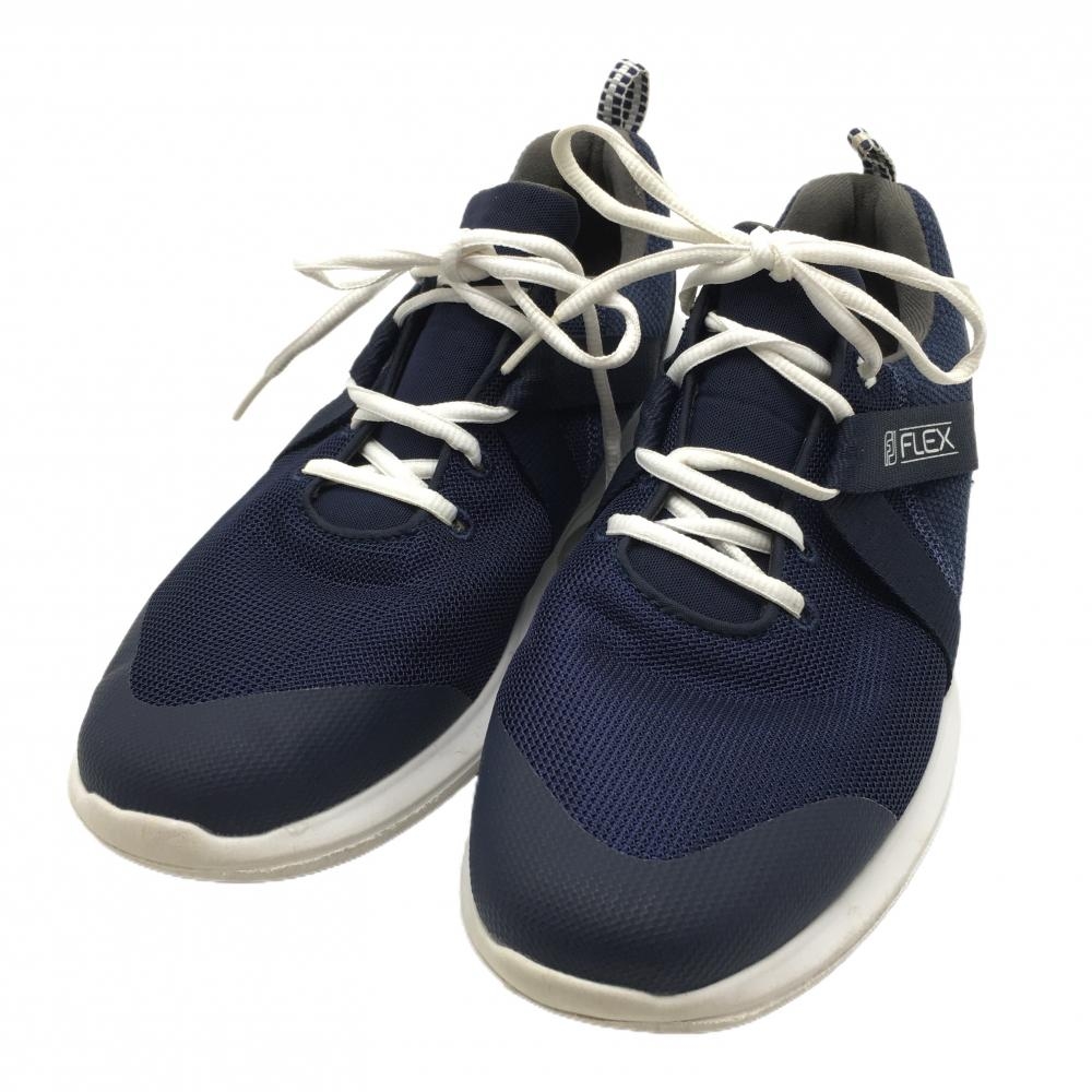 【美品】フットジョイ ゴルフシューズ ネイビー×白 56102J スパイクレス メンズ 26 ゴルフウェア FootJoy