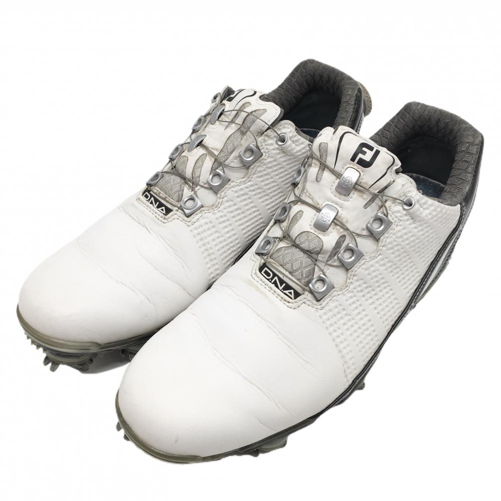 【美品】フットジョイ ゴルフシューズ 白×黒 DNA 53304J ダイヤル式 BOA  メンズ 25.0 ゴルフウェア FootJoy