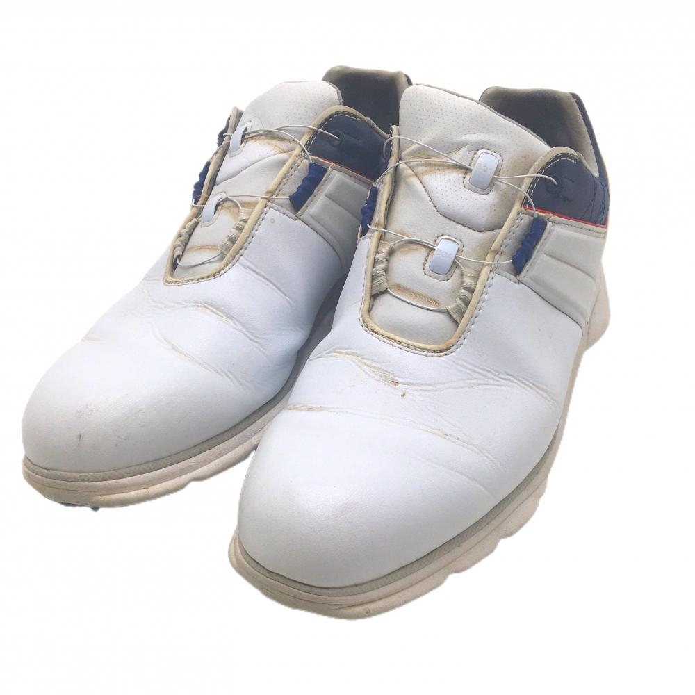 フットジョイ ゴルフシューズ 白×ネイビー 53086J PRO SL BOA ダイヤル式  メンズ 26.5 ゴルフウェア FootJoy