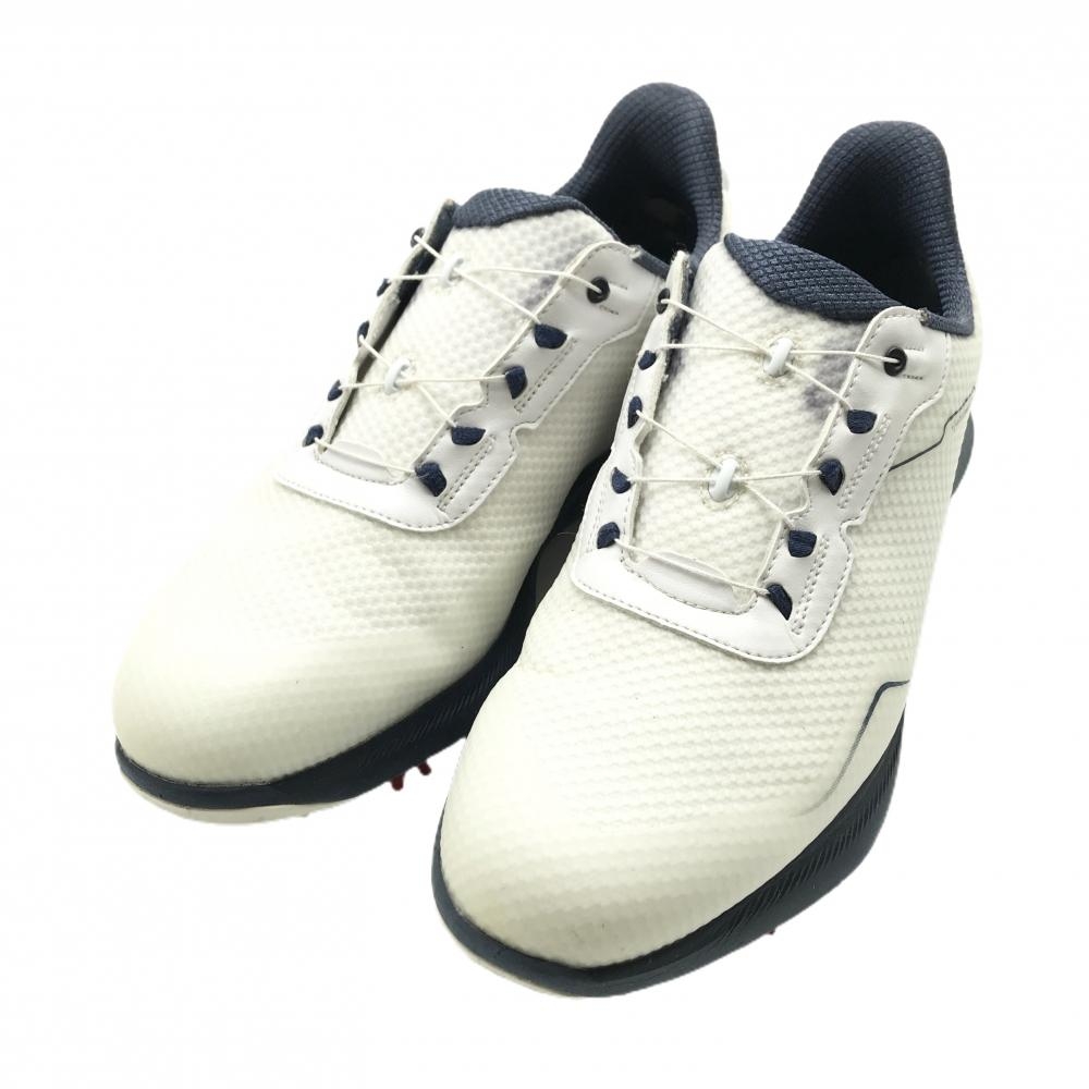 【美品】フットジョイ ゴルフシューズ 白×ネイビー アタックBOA 53380J ダイヤル式 メンズ 27.0 ゴルフウェア FootJoy