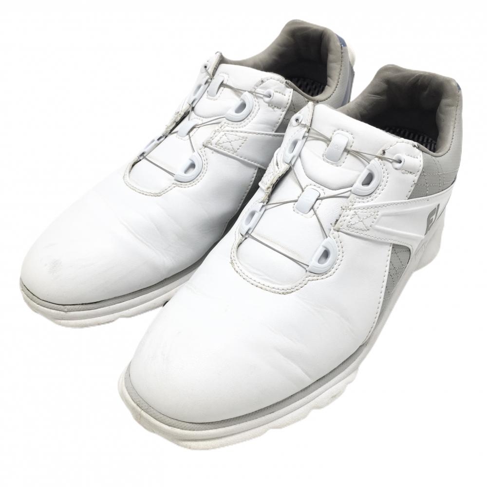 フットジョイ ゴルフシューズ 白×グレー 53830J PRO SL CORE BOA スパイクレス ダイヤル式 BOA メンズ 25.0 ゴルフウェア FootJoy