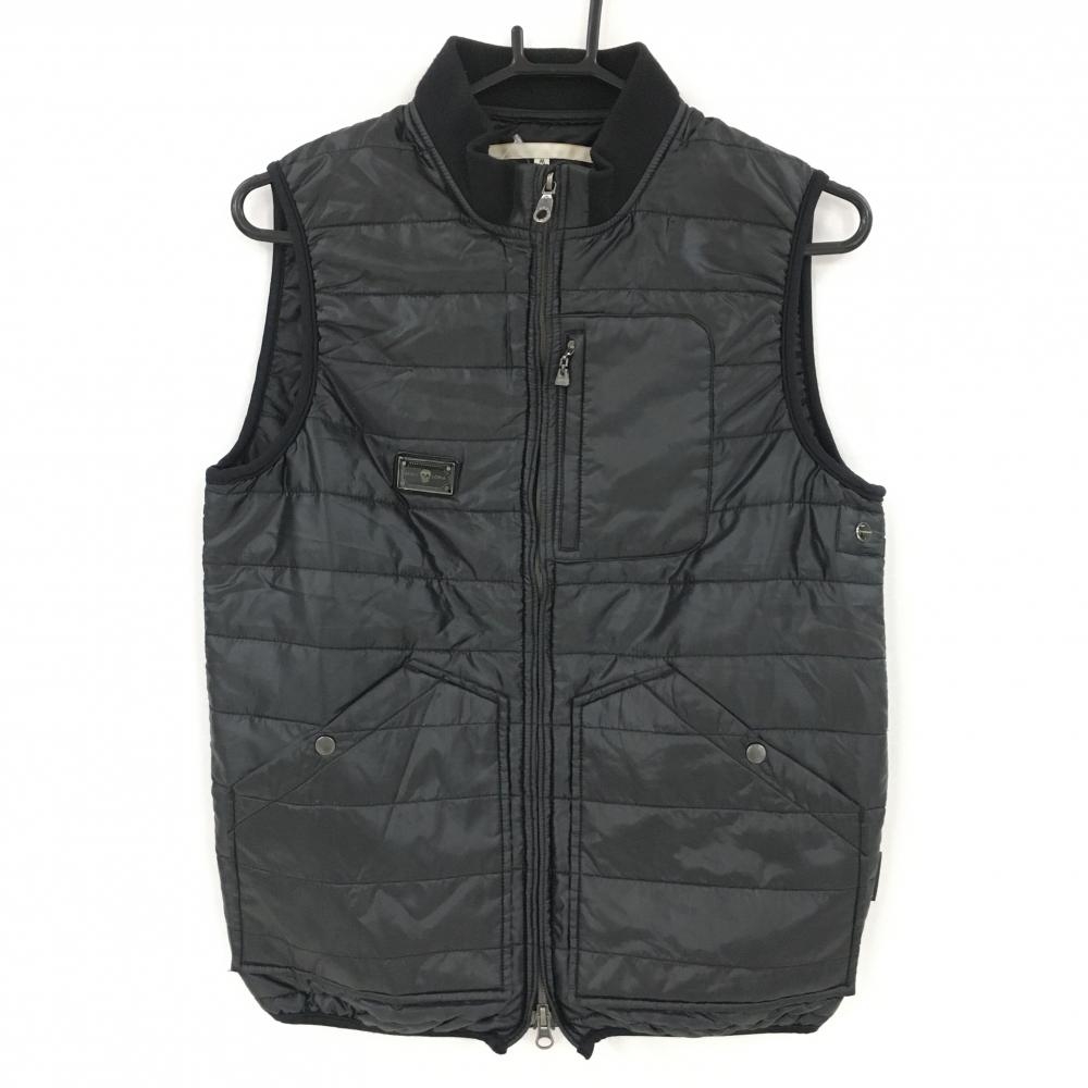 【美品】マークアンドロナ 中綿ベスト 黒 スカル Trianglesquare  メンズ M ゴルフウェア MARK＆LONA