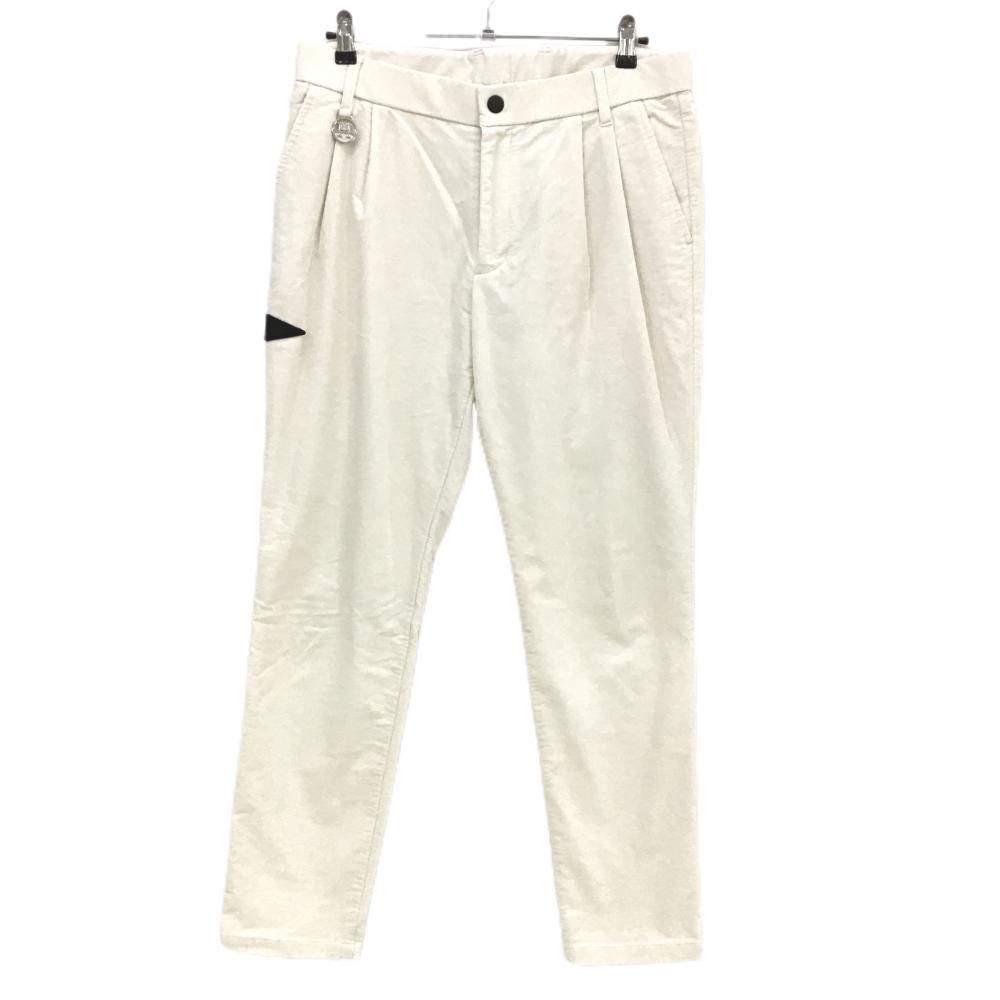 【美品】ホンガーメント コーデュロイパンツ 白 シンプル マークアンドロナ  メンズ 48(L) ゴルフウェア MARK＆LONA