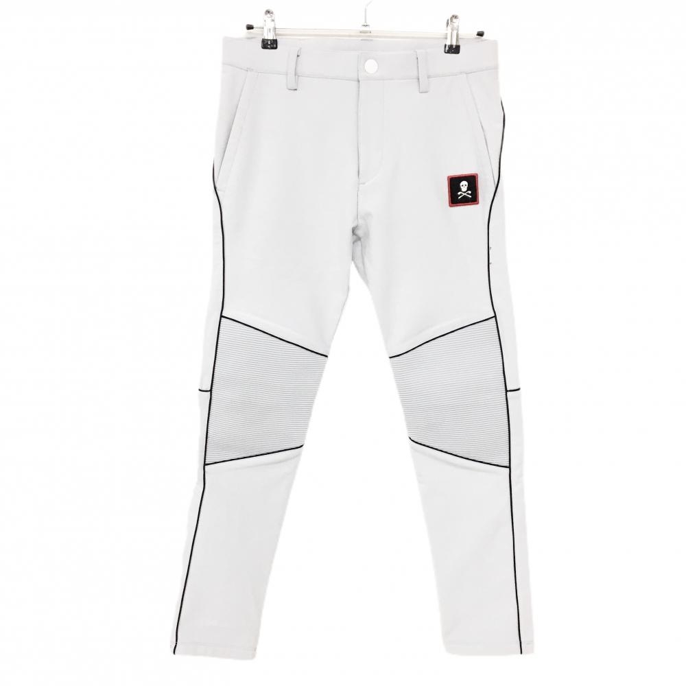 マークアンドロナ ストレッチパンツ ライトグレー 裏微起毛 スカル  メンズ 46(M) ゴルフウェア MARK＆LONA