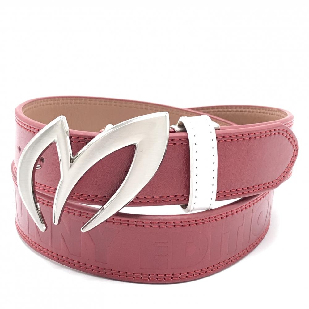 【美品】マスターバニー トップ式ベルト レッド ロゴバックル メンズ  ゴルフウェア MASTER BUNNY EDITION