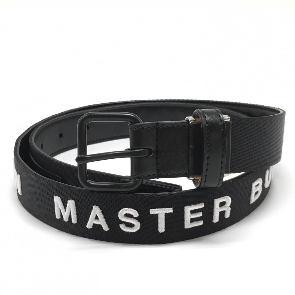 【美品】マスターバニー ベルト 黒×白 ロゴ刺しゅう メンズ  ゴルフウェア MASTER BUNNY EDITION