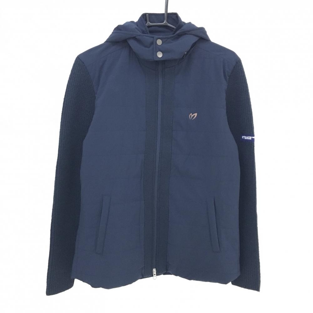 マスターバニー 異素材中綿ジャケット ネイビー 袖ニット フード着脱可  メンズ 4(M) ゴルフウェア MASTER BUNNY EDITION