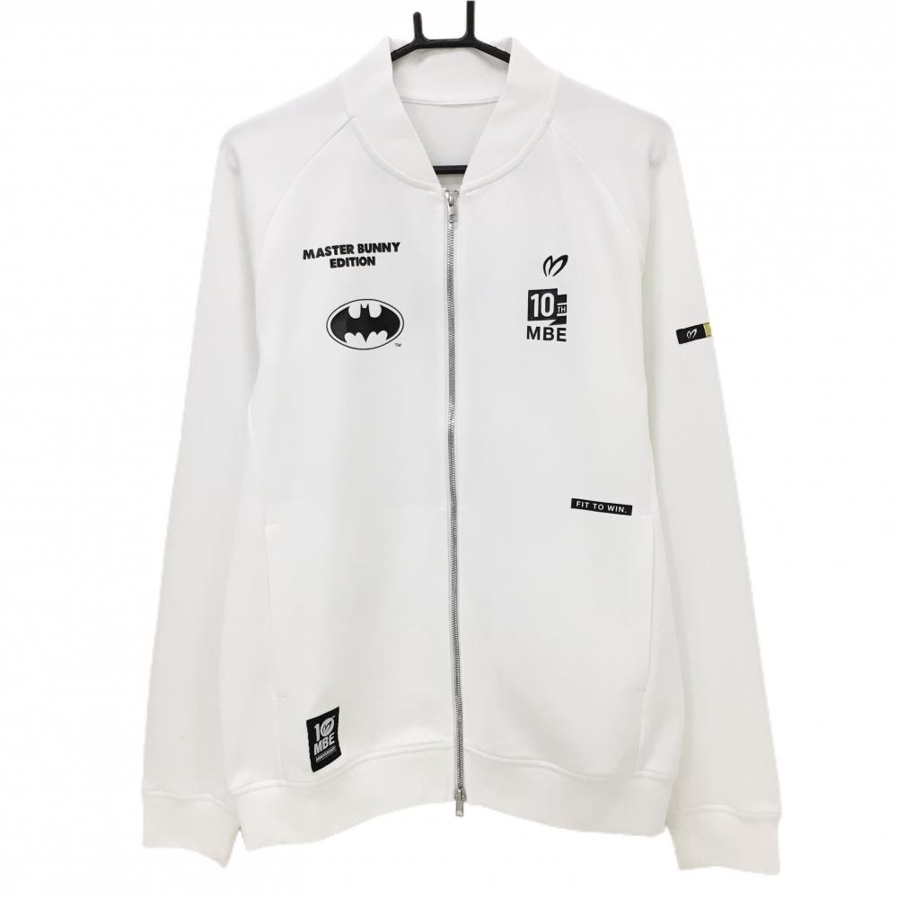 【超美品】マスターバニー×バットマン ジャケットブルゾン 白×黒 BATMAN 10周年 メンズ 6(XL) ゴルフウェア MASTER BUNNY EDITION