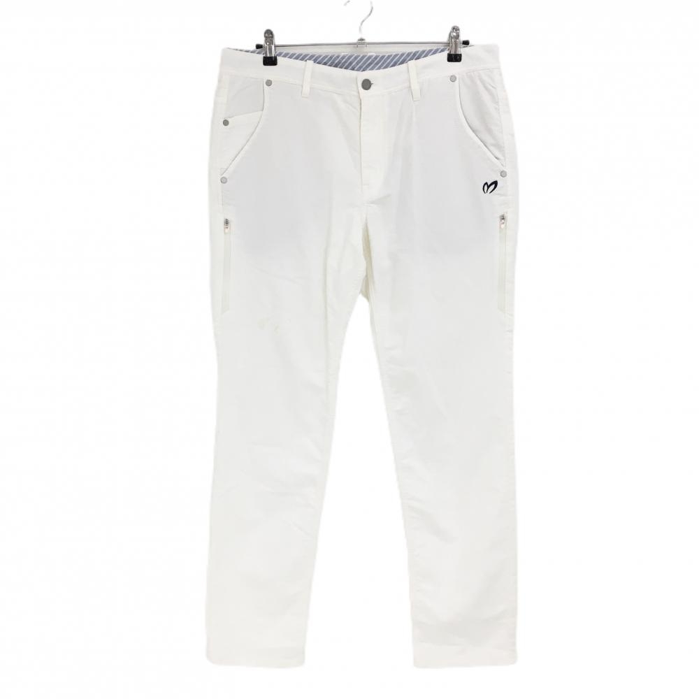 【新品】マスターバニー パンツ 白 ロゴネイビー 表微起毛 メンズ 7(XXL) ゴルフウェア 大きいサイズ MASTER BUNNY EDITION