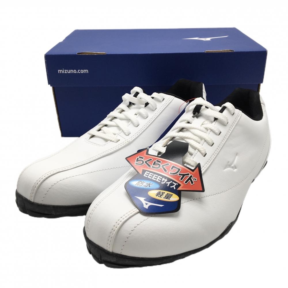 【新品】ミズノ ゴルフシューズ 白 WALKING STYLE 001 51GQ199001 スパイクレス メンズ 25.5 ゴルフウェア MIZUNO