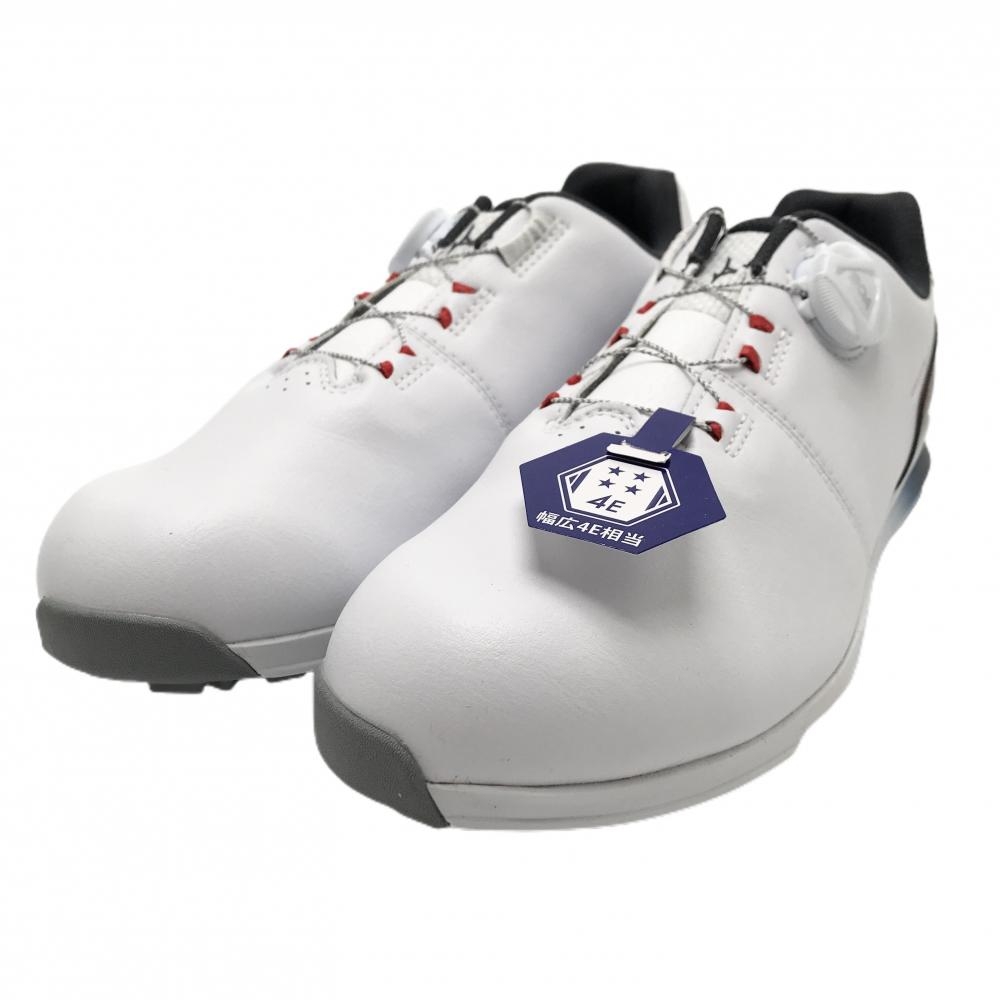 【未使用品】ミズノ ゴルフシューズ 白 51GQ245062 ネクスライトエナジーボア 防水 スパイクレス  メンズ 25.0 ゴルフウェア MIZUNO