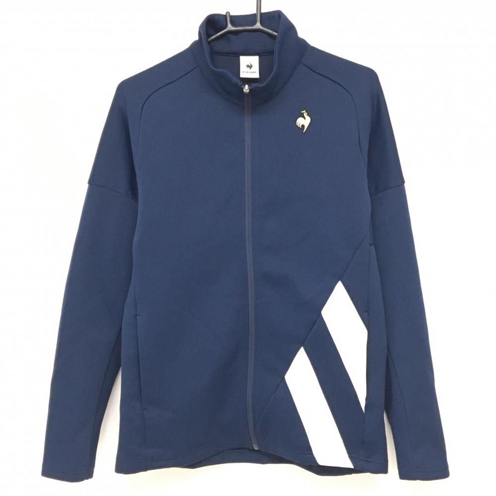【超美品】ルコック ジャケット ネイビー×白 ワッペン  メンズ L ゴルフウェア le coq sportif