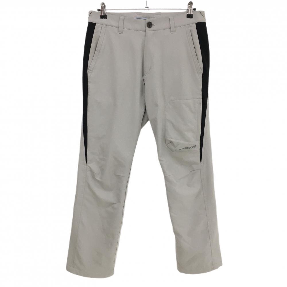 ルコックゴルフ 中綿パンツ ライトグレー×黒 上部サイド切替 蓄熱  メンズ 82 ゴルフウェア le coq sportif