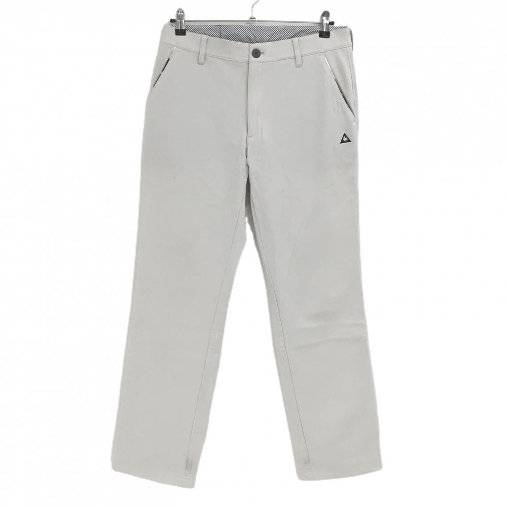 ルコックゴルフ パンツ ライトグレー×黒 ロゴ刺しゅう 裏微起毛 メンズ 82 ゴルフウェア le coq sportif