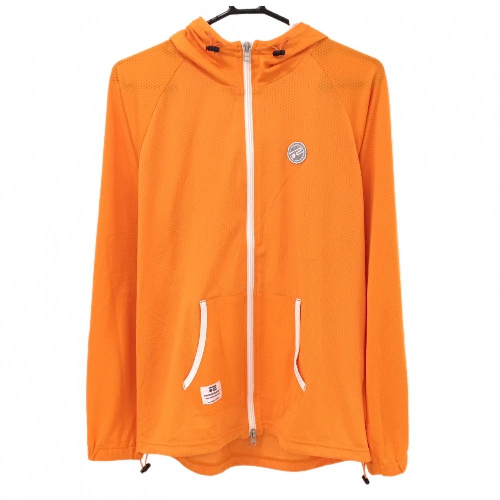 【超美品】ロサーセン ジップパーカー オレンジ メッシュ調 薄手 ジャケット メンズ L ゴルフウェア Rosasen