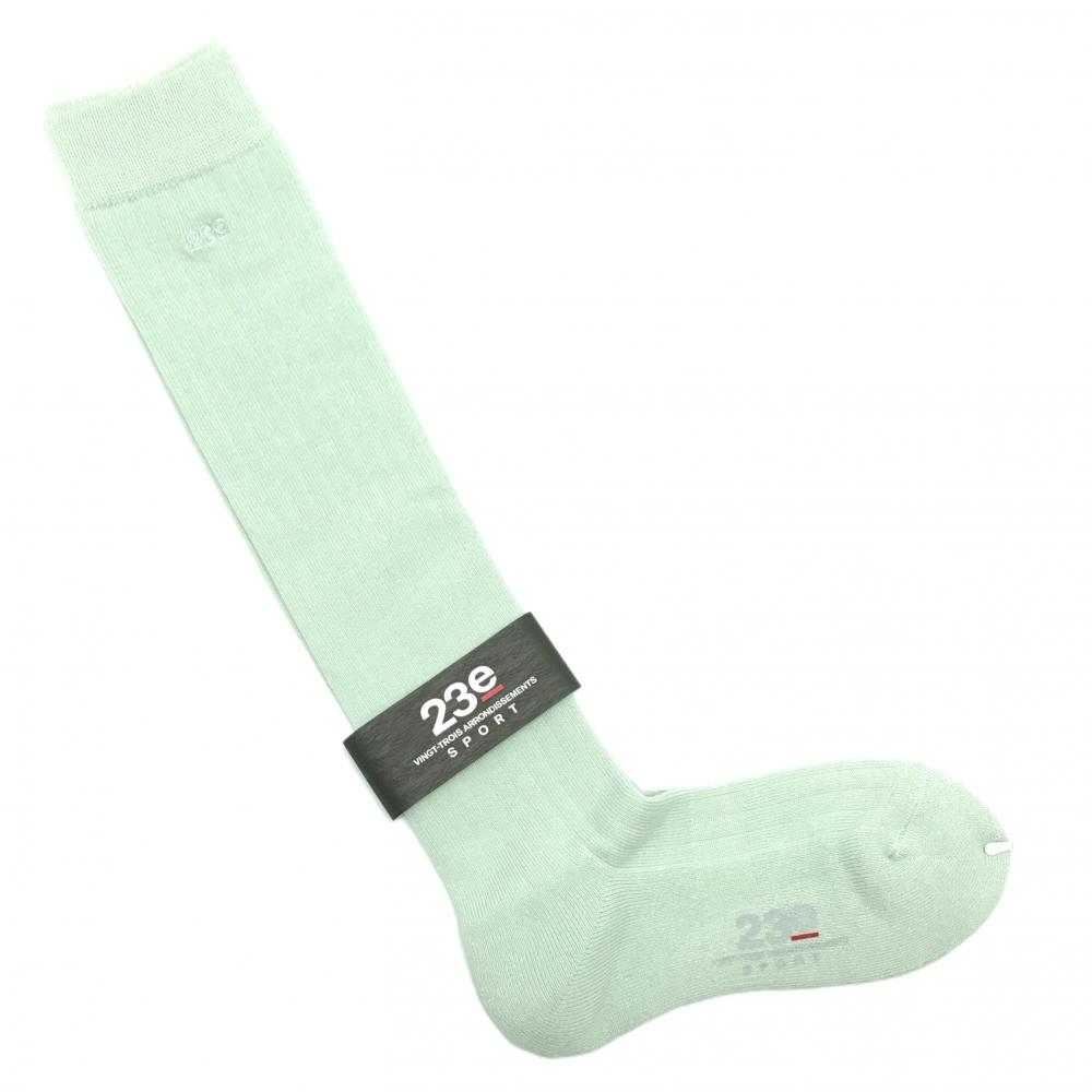 【新品】23区スポーツ ソックス ハイソックス ライトグリーン ロゴ刺しゅう レディース  ゴルフウェア 23区