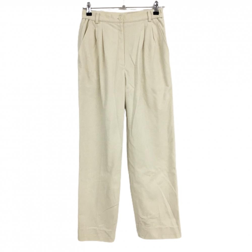 【美品】アダバット パンツ アイボリー 表微起毛 裏地付 レディース II(L) ゴルフウェア adabat