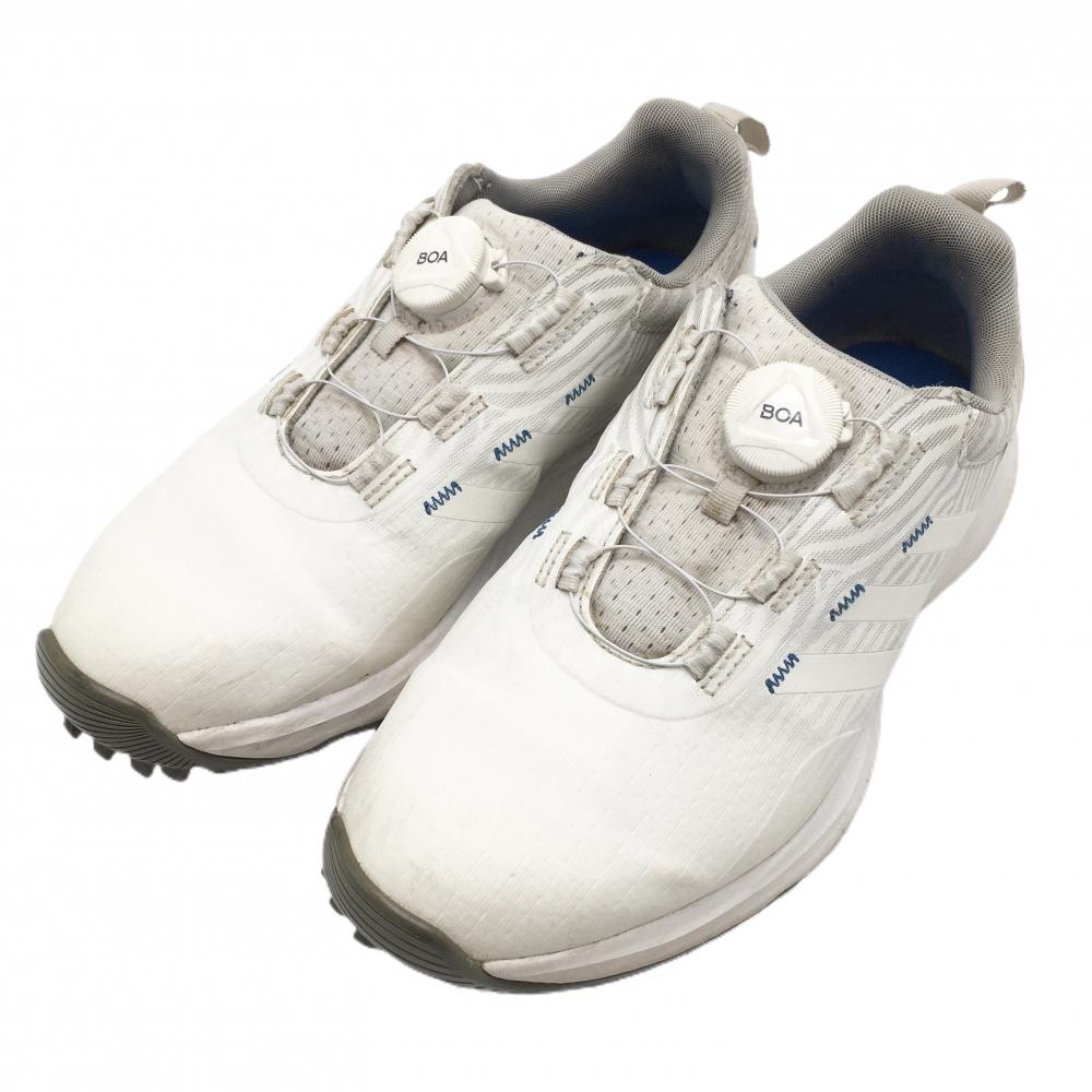 アディダス ゴルフシューズ 白×ブルー GV9788 BOA  レディース 23.5 ゴルフウェア adidas