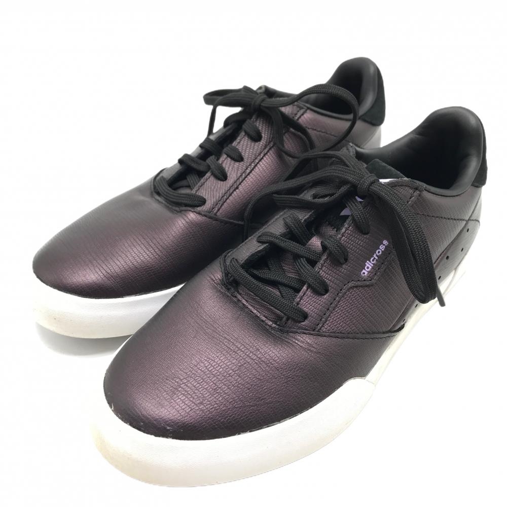 【美品】アディダス ゴルフシューズ パープル系 GV8322 スパイクレス アディクロスレトロ レディース 23.0 ゴルフウェア adidas