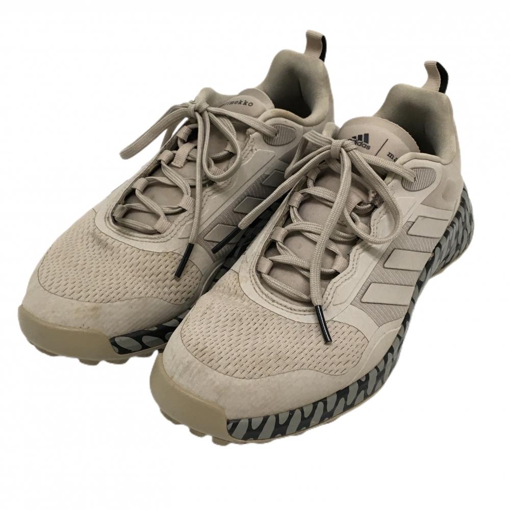 アディダス×マリメッコ ゴルフシューズ グレージュ×黒 ID9431 ゾイシア スパイクレス レディース 24.0 ゴルフウェア adidas