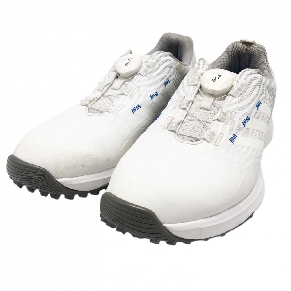 【美品】アディダス ゴルフシューズ 白 GV9778 ダイヤル式 BOA レディース 24.0 ゴルフウェア adidas