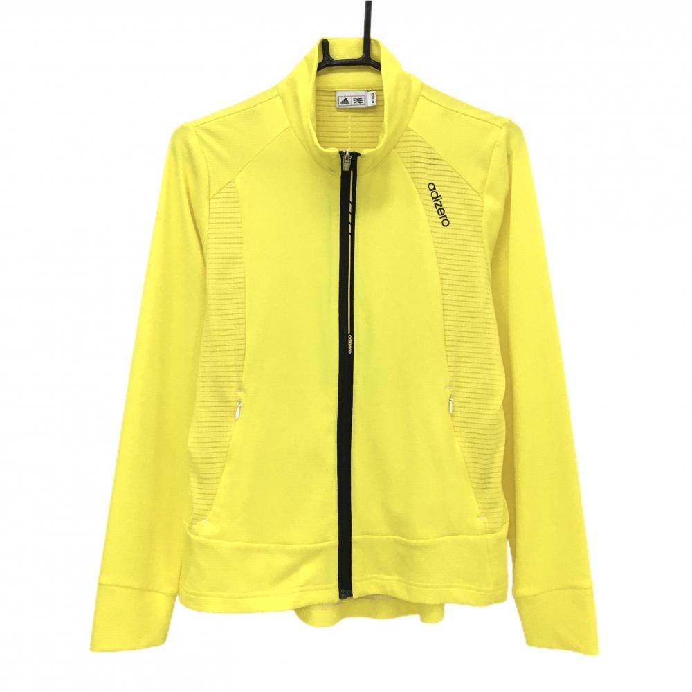【美品】アディダス ジャケット イエロー メッシュ調 ジップポケット adizero レディース OT/XG ゴルフウェア adidas