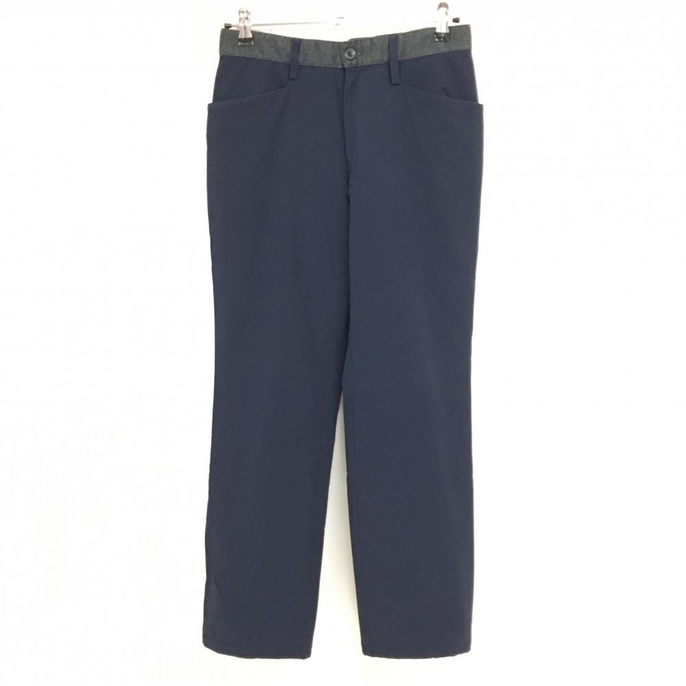 アディダス 中綿パンツ ネイビー 無地 ウエスト地模様  レディース M/M ゴルフウェア adidas