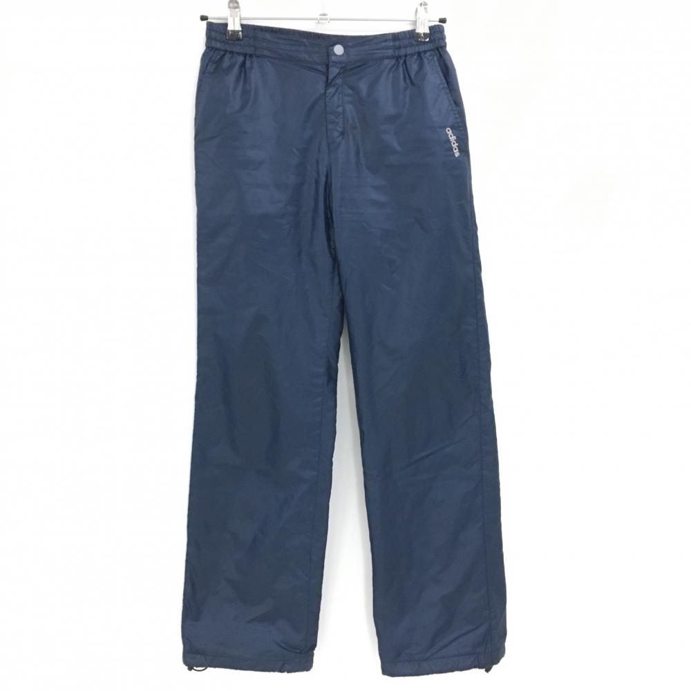 【超美品】アディダス 中綿パンツ ネイビー シャカシャカ ウエストゴム 裾ドローコード レディース S/P ゴルフウェア adidas