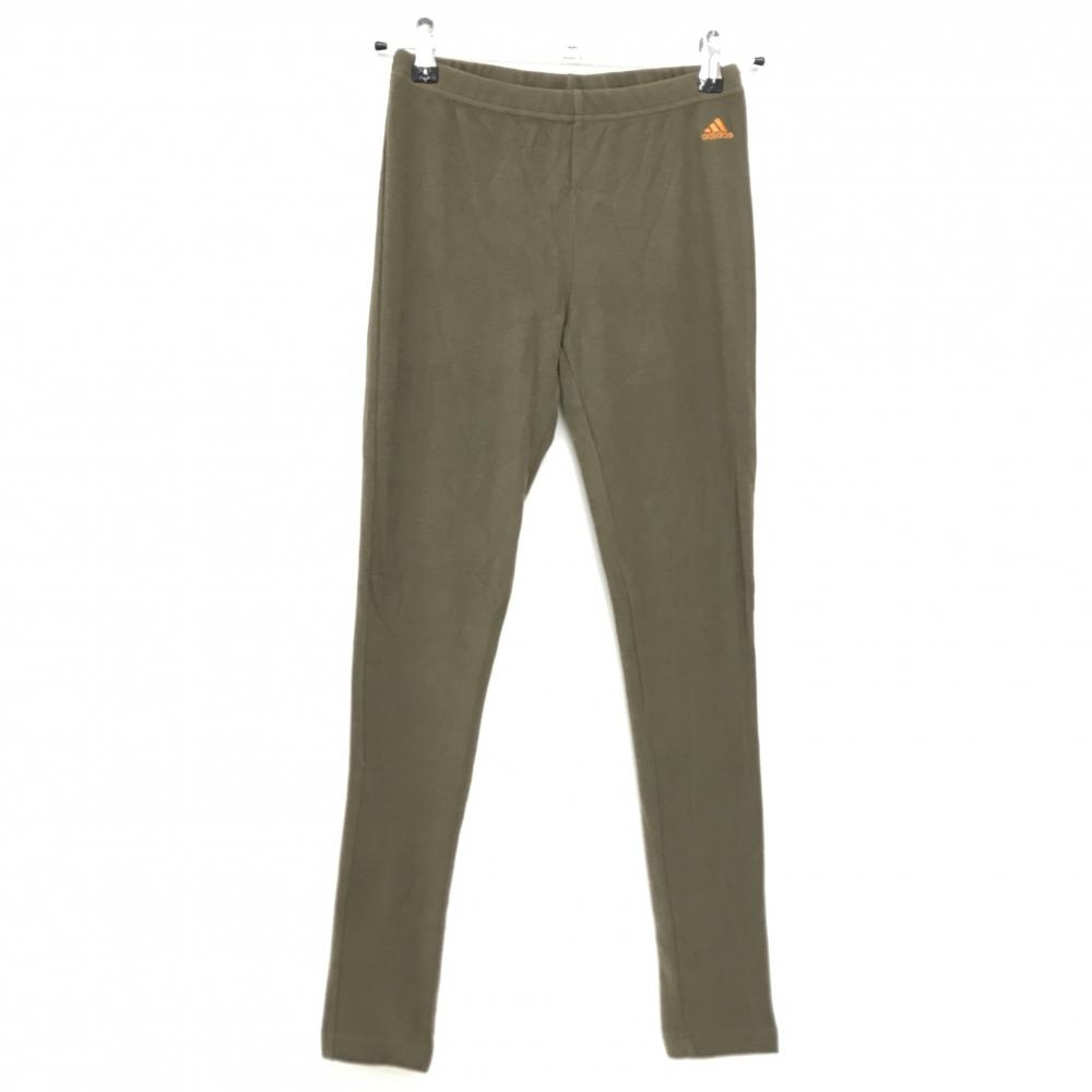 【新品】アディダス レギンス カーキ ストレッチ 吸湿発熱 表微起毛 レディース M/M ゴルフウェア adidas