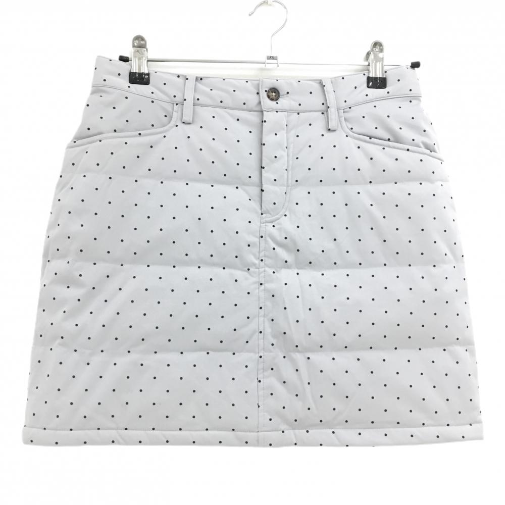 【美品】アディダス ダウンスカート ライトグレー×黒 ドット柄  レディース S/P ゴルフウェア adidas