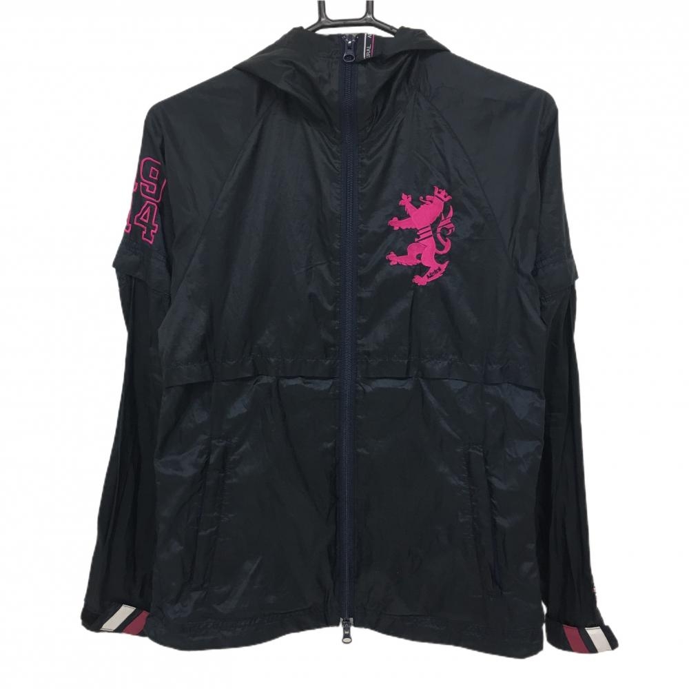 【美品】アドミラル 2WAYジップパーカー ネイビー 袖着脱可 薄手 レディース M ゴルフウェア Admiral