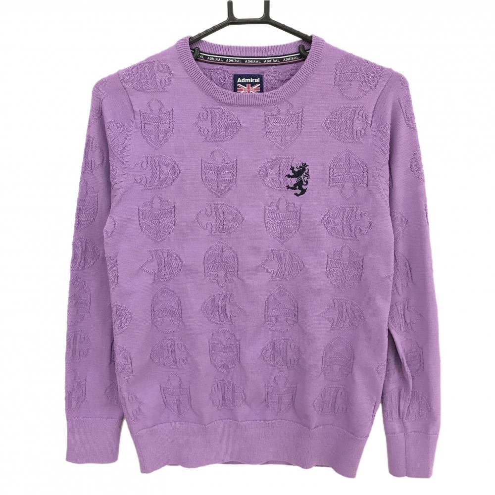 【新品】アドミラル セーター パープル 総柄 ニット 撥水加工 レディース S ゴルフウェア Admiral