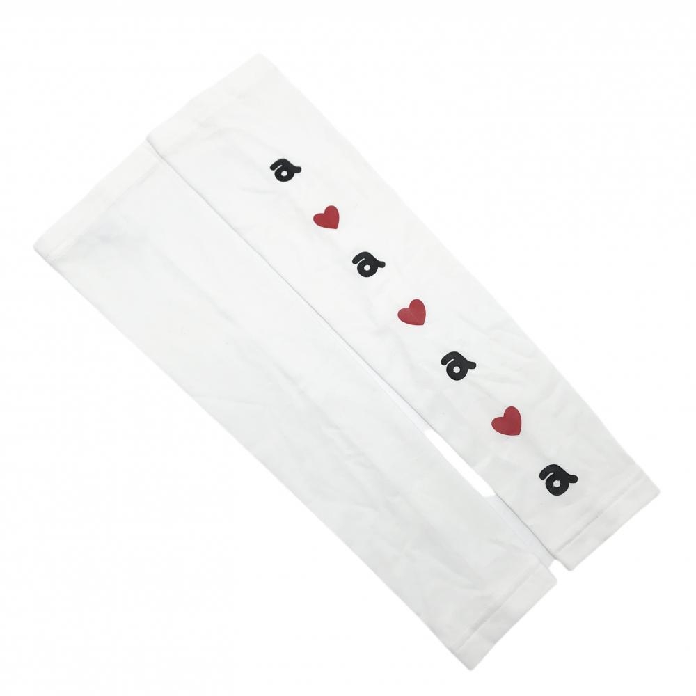 【超美品】アルチビオ アームカバー 白×黒 ロゴ ハート レディース  ゴルフウェア archivio