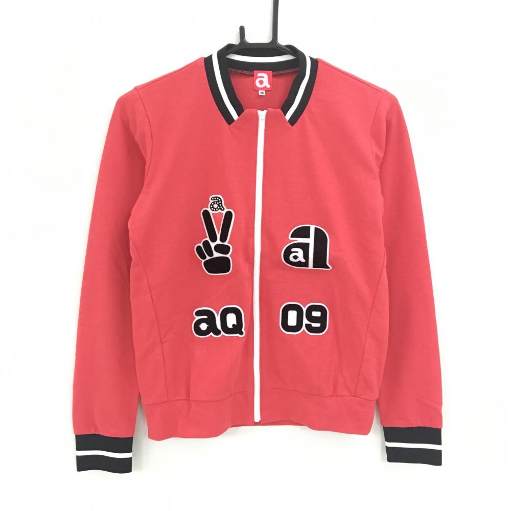【美品】アルチビオ ジャケット レッド系×黒 ワッペン レディース 36(S) ゴルフウェア archivio