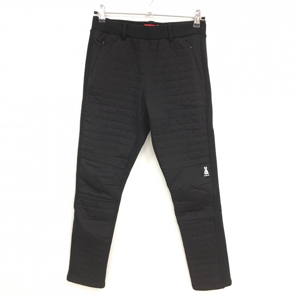 【美品】アルチビオ 中綿パンツ 黒 前面中綿 裏起毛 レディース 40(L) ゴルフウェア archivio