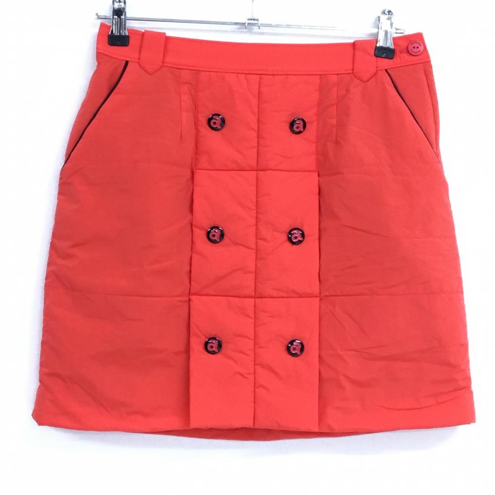 【美品】アルチビオ 中綿スカート レッド×黒 フロントボタン 裏地付 レディース 38(M) ゴルフウェア archivio