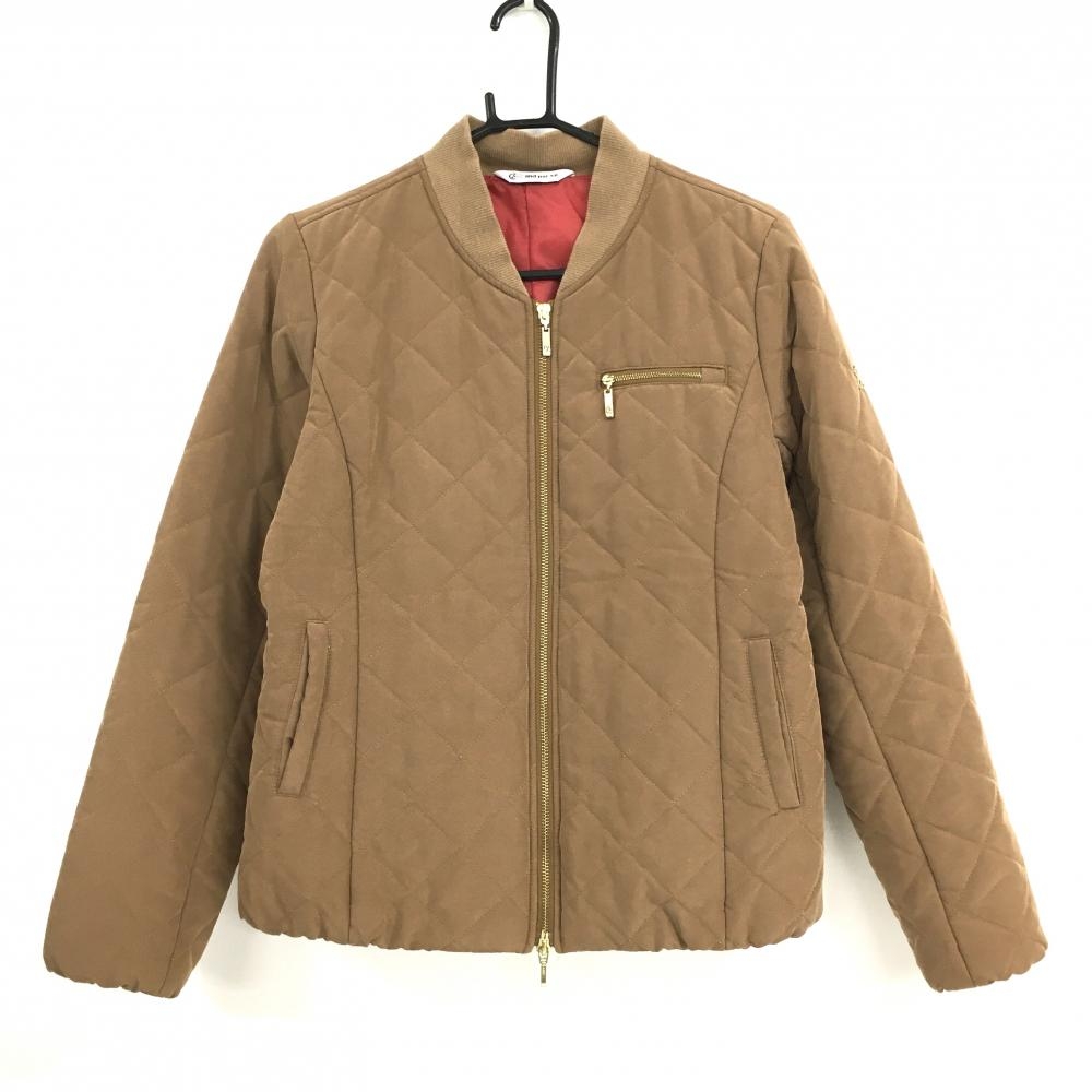 アンパスィ 中綿ジャケット ブラウン キルティング 袖立体ロゴ レディース L ゴルフウェア and per se