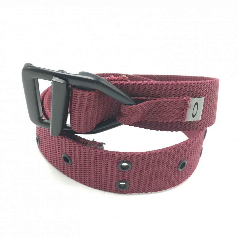 【美品】オークリー ベルト ボルドー×黒 フリーサイズ  レディース  ゴルフウェア Oakley