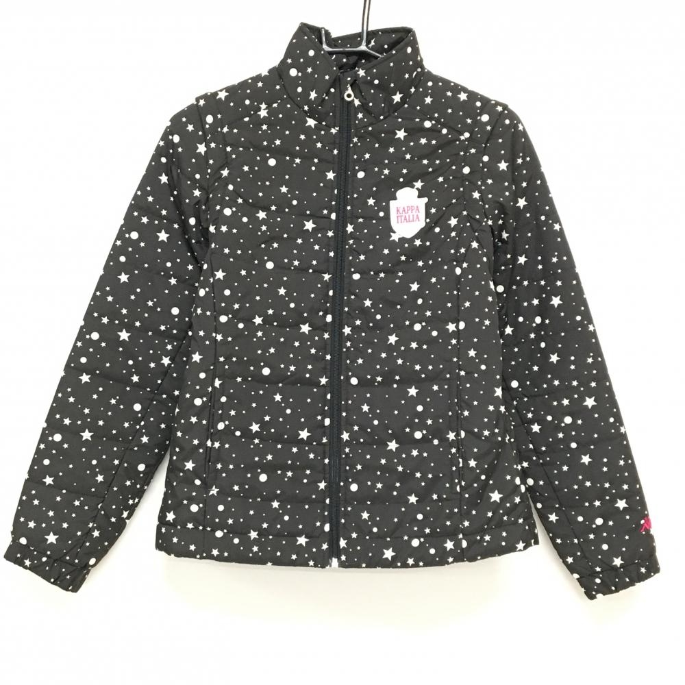 カッパ 2WAY中綿ジャケット 黒×白 星柄 袖着脱可 レディース M ゴルフウェア Kappa