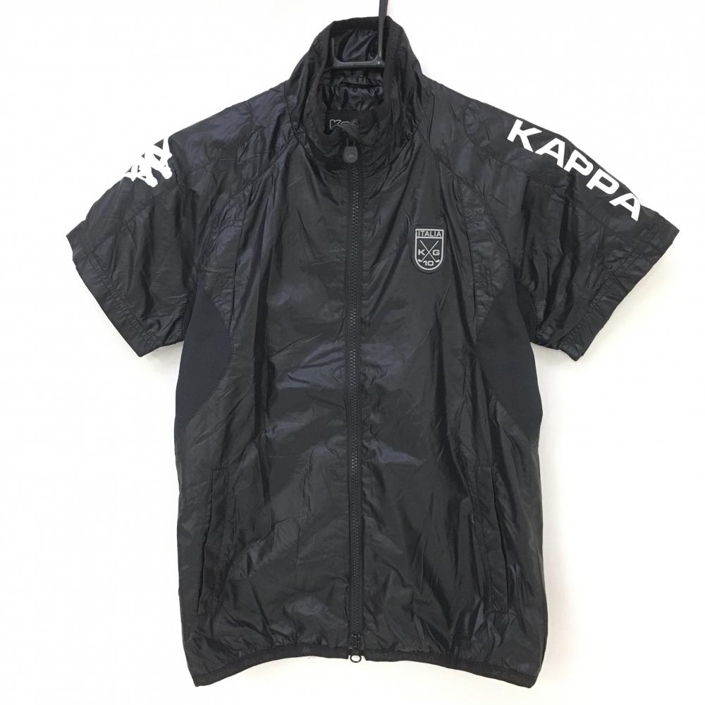 【超美品】カッパ 半袖ジャケット 黒 裏地メッシュ ナイロン100％ レディース S ゴルフウェア Kappa