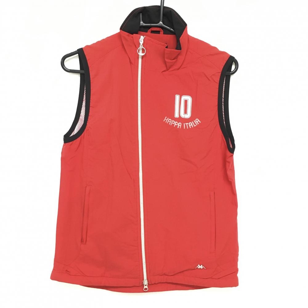 【美品】カッパ ナイロンベスト レッド×黒 裏メッシュ レディース L ゴルフウェア Kappa