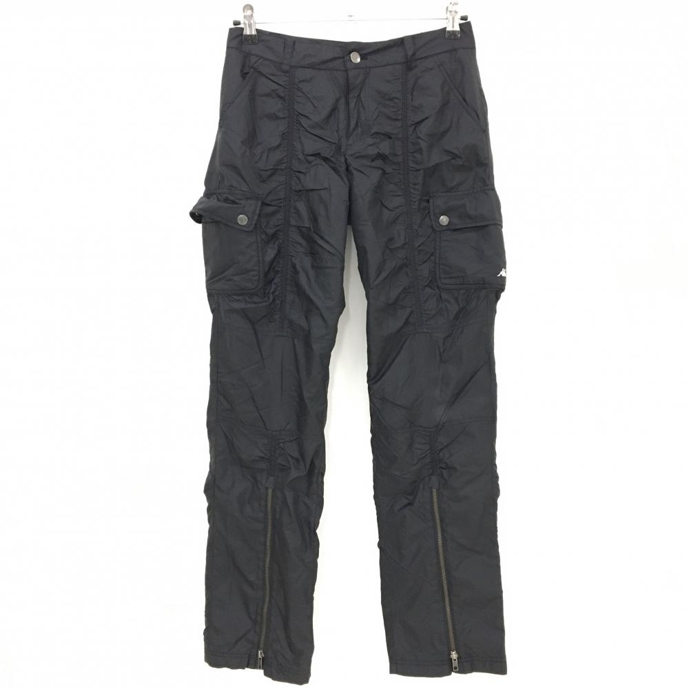 【美品】カッパ 中綿カーゴパンツ 黒 裾ジップ  レディース 9 ゴルフウェア Kappa
