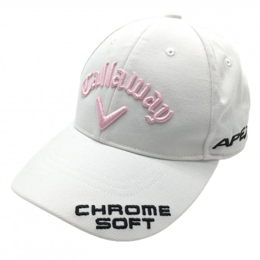 キャロウェイ キャップ 白×ピンク 立体ロゴ刺しゅう レディース FR ゴルフウェア 2023年モデル Callaway
