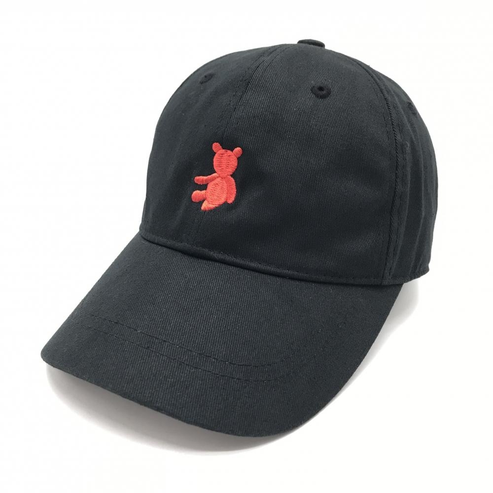 【美品】キャロウェイ キャップ 黒×レッド ベア刺しゅう  レディース FR ゴルフウェア Callaway