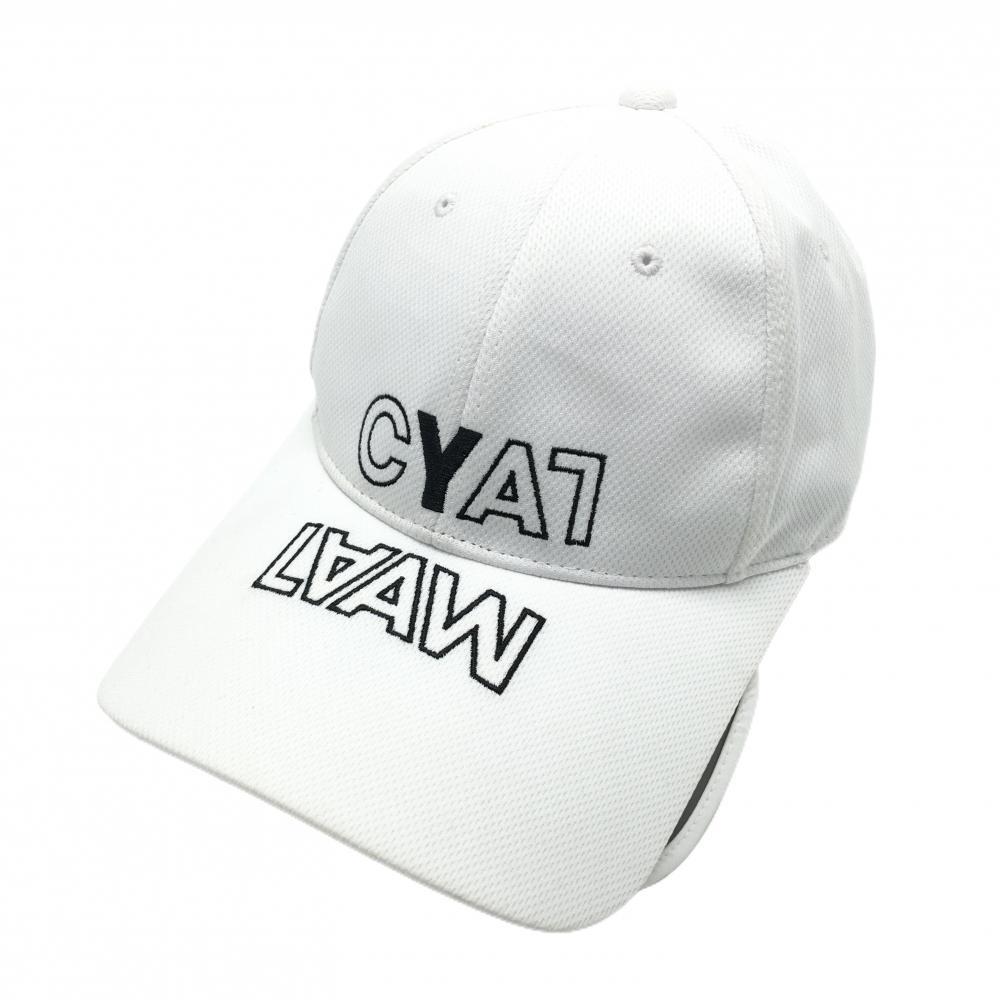 キャロウェイ キャップ 白×黒 ロゴ刺しゅう つばに収納型可動式セル付 レディース  ゴルフウェア Callaway